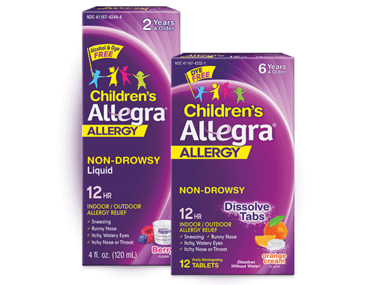 Product shots of Children's Allegra® Allergy