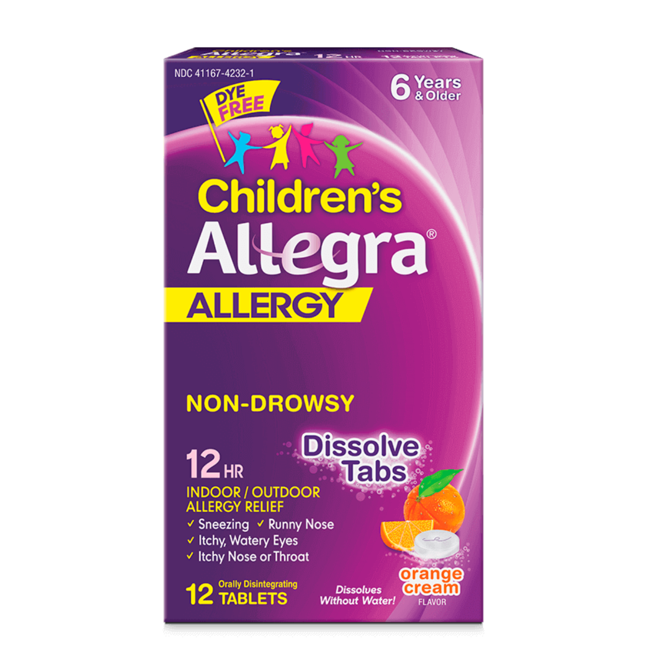 Front of Children's Allegra® 12 Hour Dissolve Tabs Pack