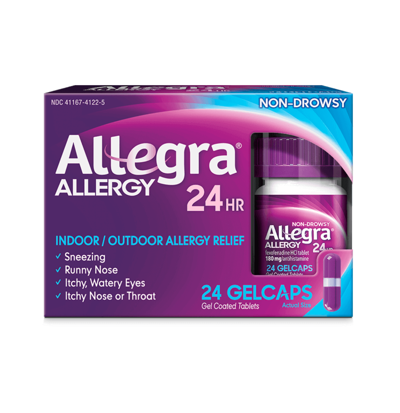Front of Allegra® 24 Hour Gelcaps Pack
