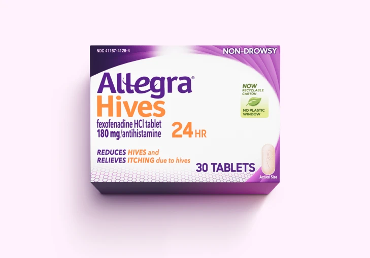 Allegra Adult HIVES 180 mg 24 HR 5 ct product reference