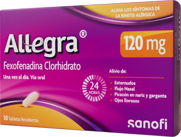 Product shot of Allegra Allergy 12 HR tablets.